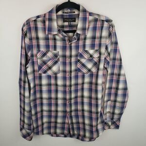 Forever 21 Men Fitted Plaid Shirt Size S